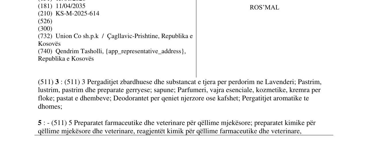 Zëri i markës ROS’MAL në buletin