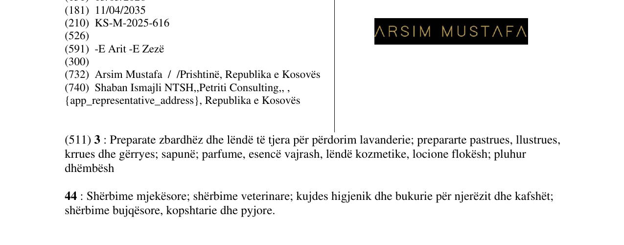 Zëri i markës ARSIM MUSTAFA në buletin