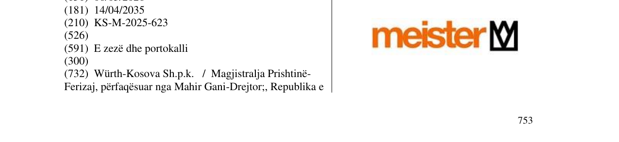 Zëri i markës meister në buletin
