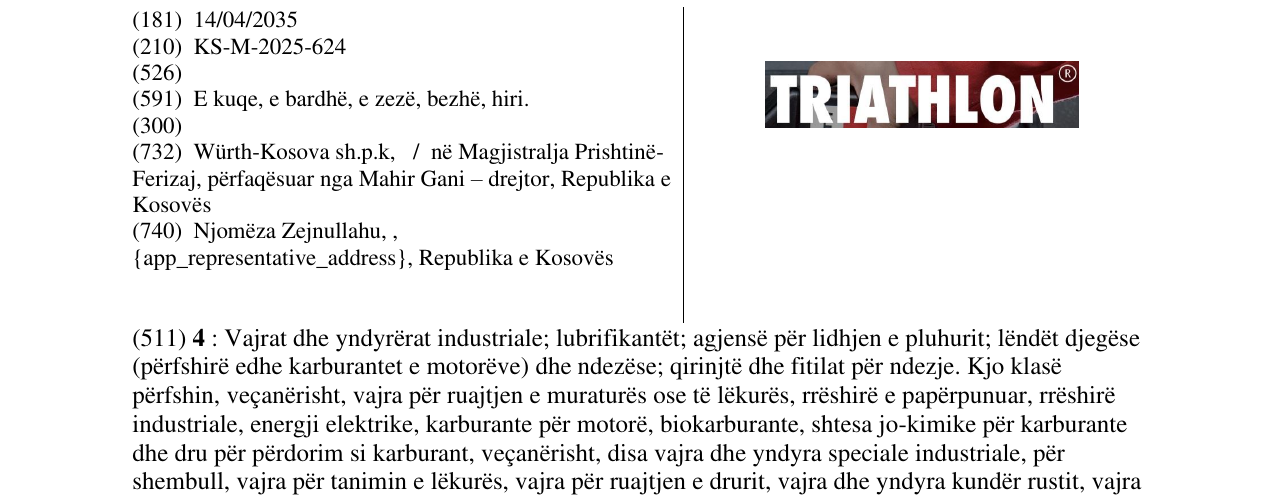 Zëri i markës TRIATHLONE në buletin