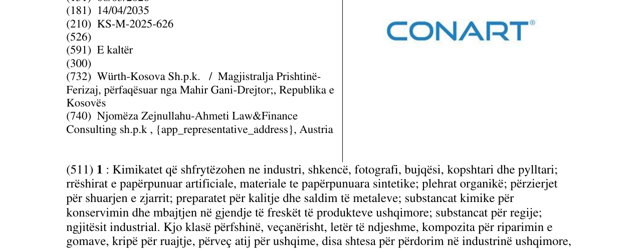 Zëri i markës CONART në buletin