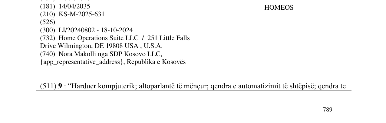 Zëri i markës HOMEOS në buletin