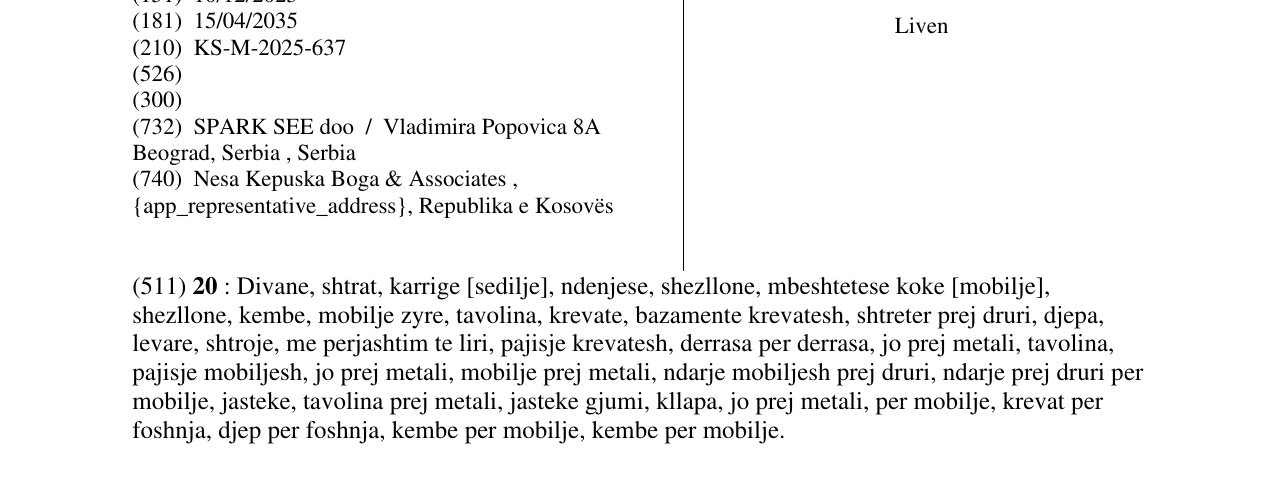 Zëri i markës Liven në buletin