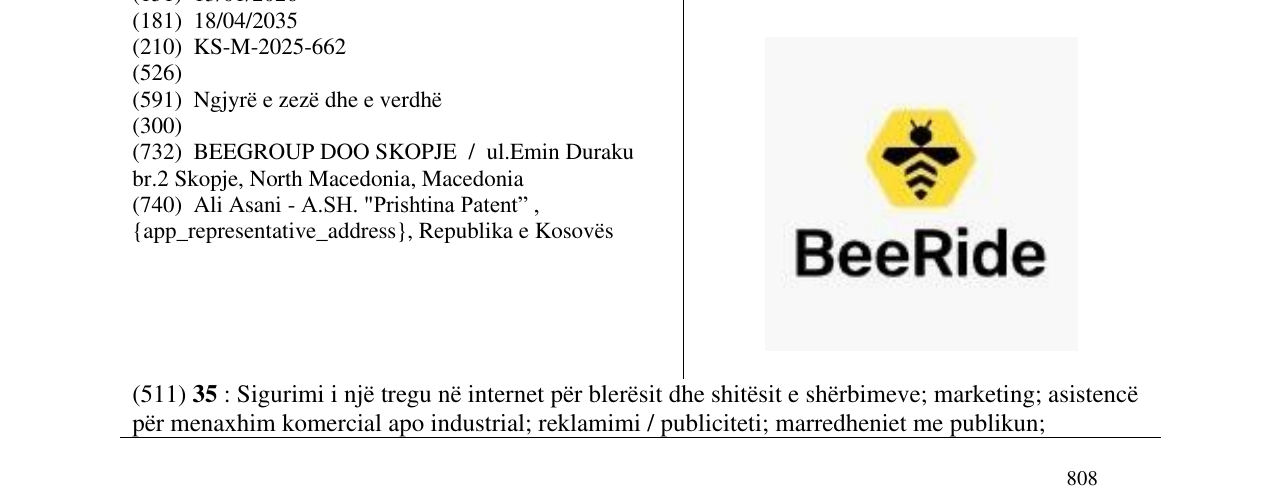 Zëri i markës BeeRide në buletin