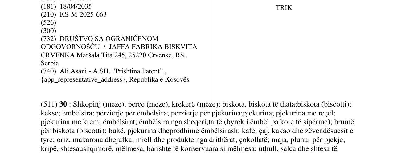 Zëri i markës TRIK në buletin