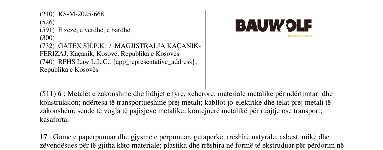 Zëri i markës BAUWOLF në buletin