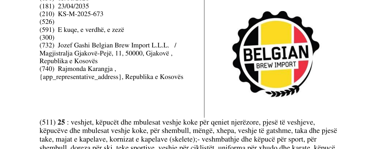 Zëri i markës BELGIAN BREW IMPORT në buletin