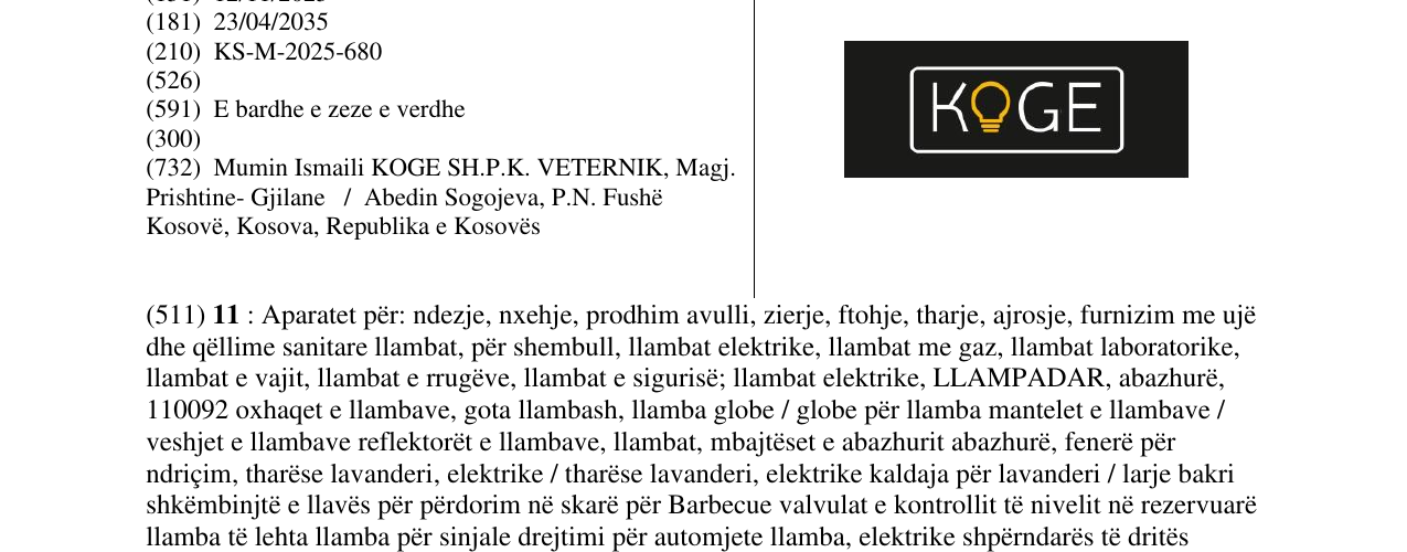 Zëri i markës KOGE në buletin