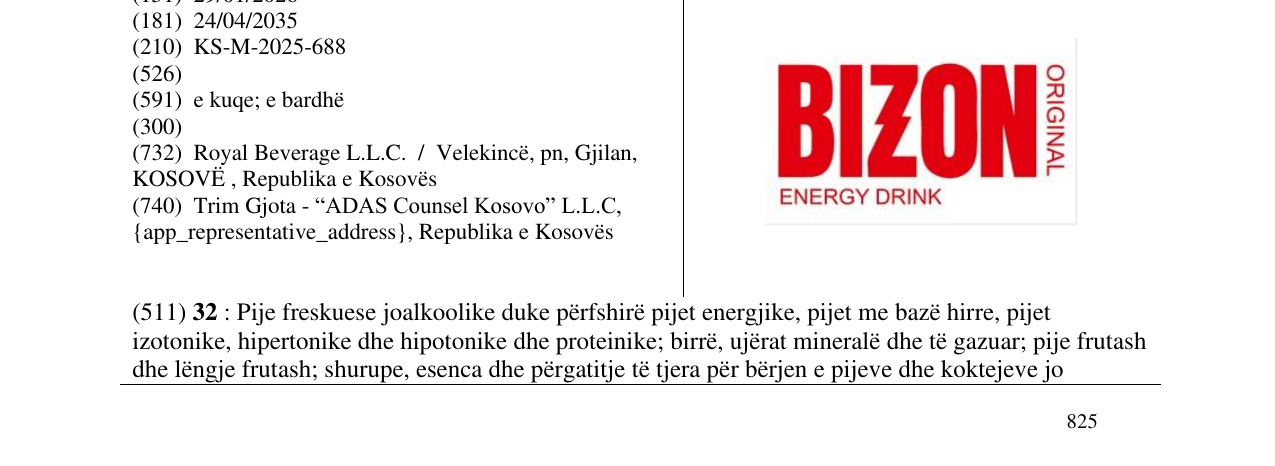 Zëri i markës BIZON në buletin