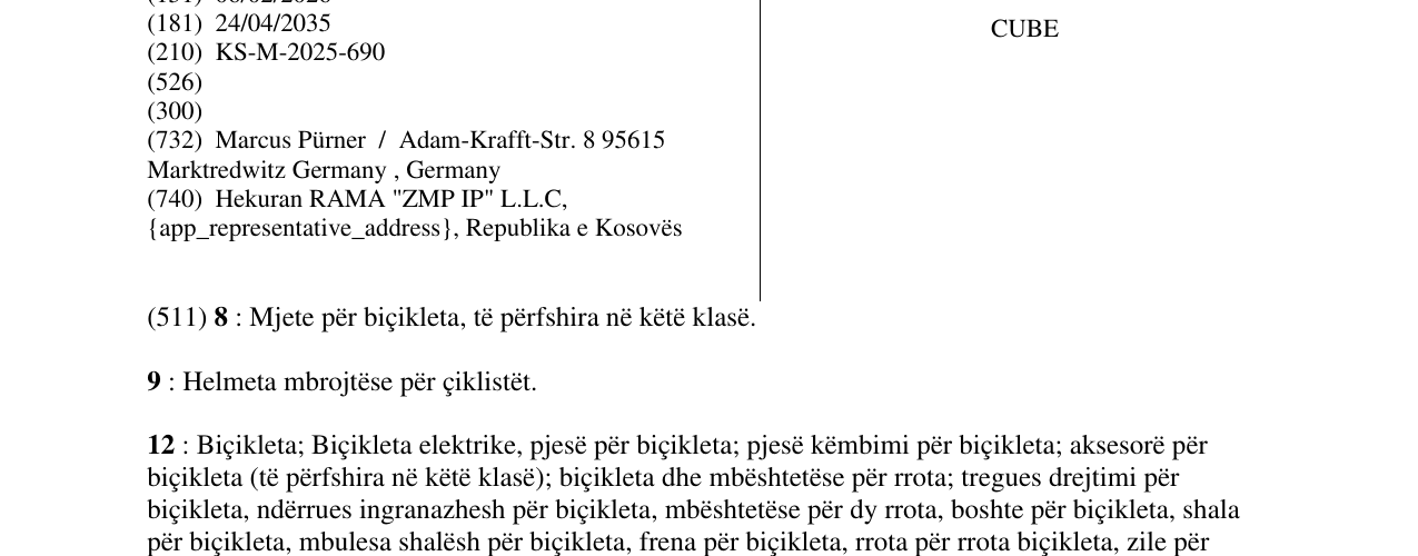 Zëri i markës CUBE në buletin