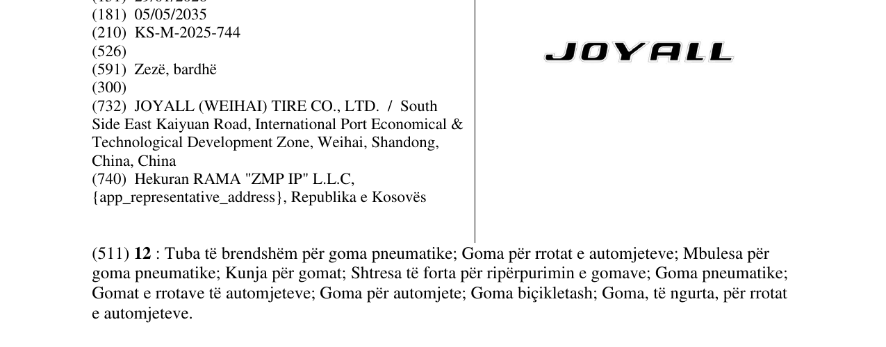 Zëri i markës JOYALL në buletin