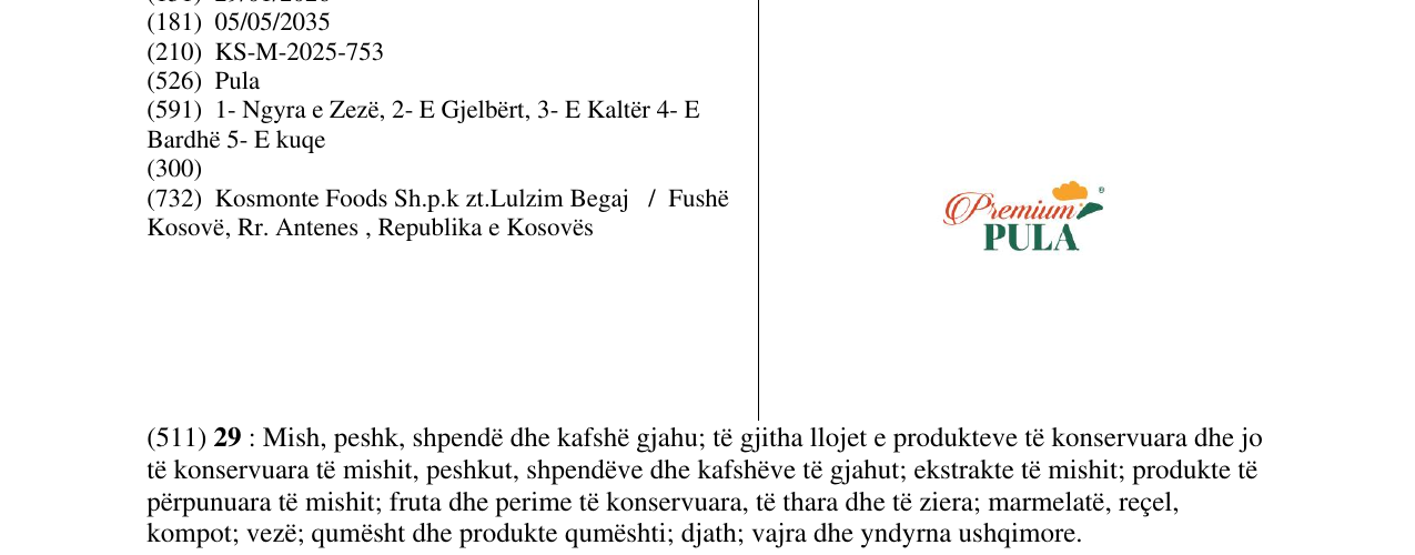 Zëri i markës Premium Pula në buletin
