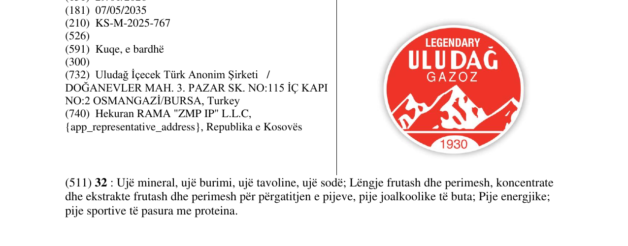 Zëri i markës LEGENDARY ULUDAGGAZOZ në buletin