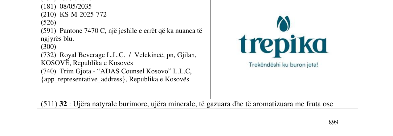 Zëri i markës trepika në buletin