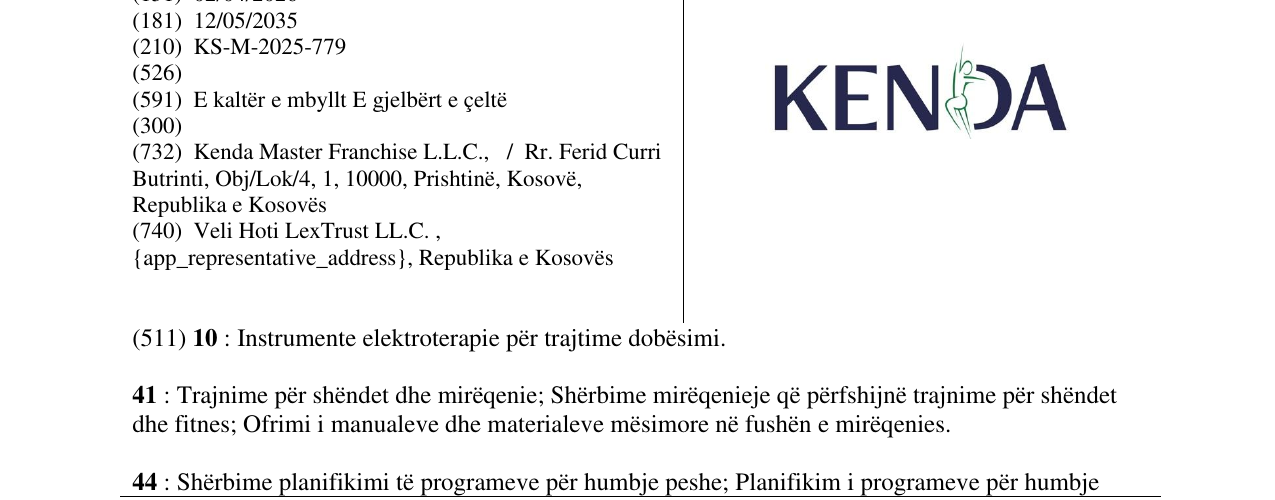 Zëri i markës KENDA në buletin