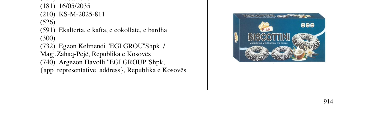 Zëri i markës BISCOTTINI në buletin
