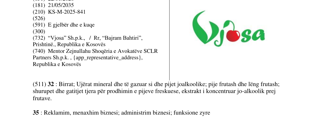 Zëri i markës Vjosa në buletin