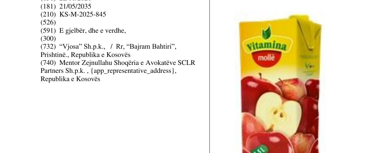 Zëri i markës Vitamina molle në buletin