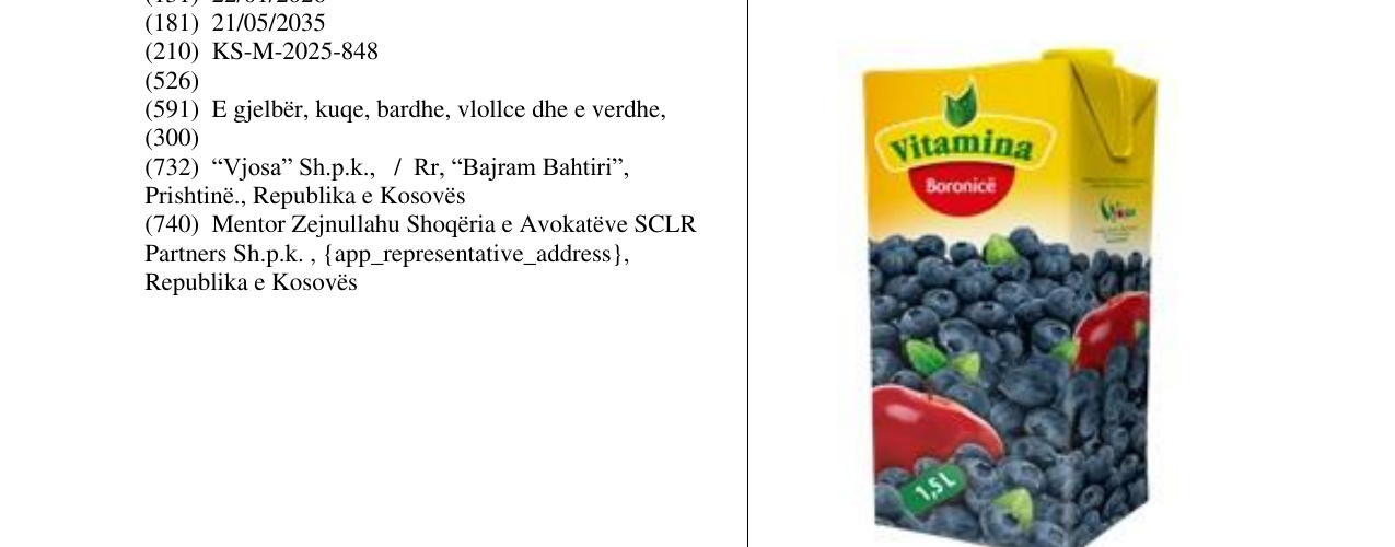 Zëri i markës Vitamina boronice në buletin