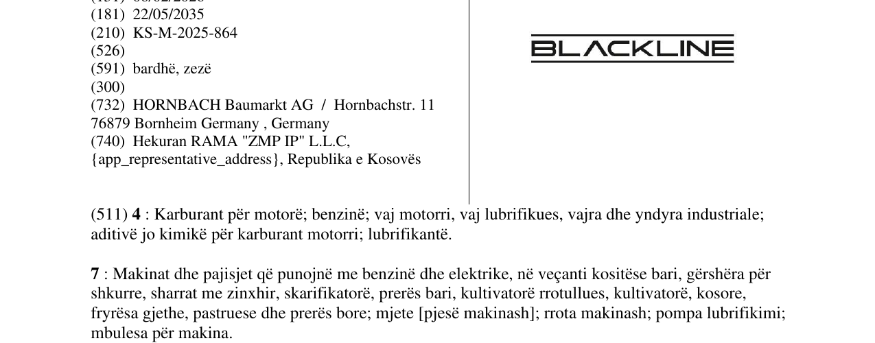 Zëri i markës BLACKLINE në buletin