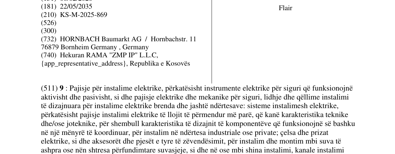 Zëri i markës Flair në buletin