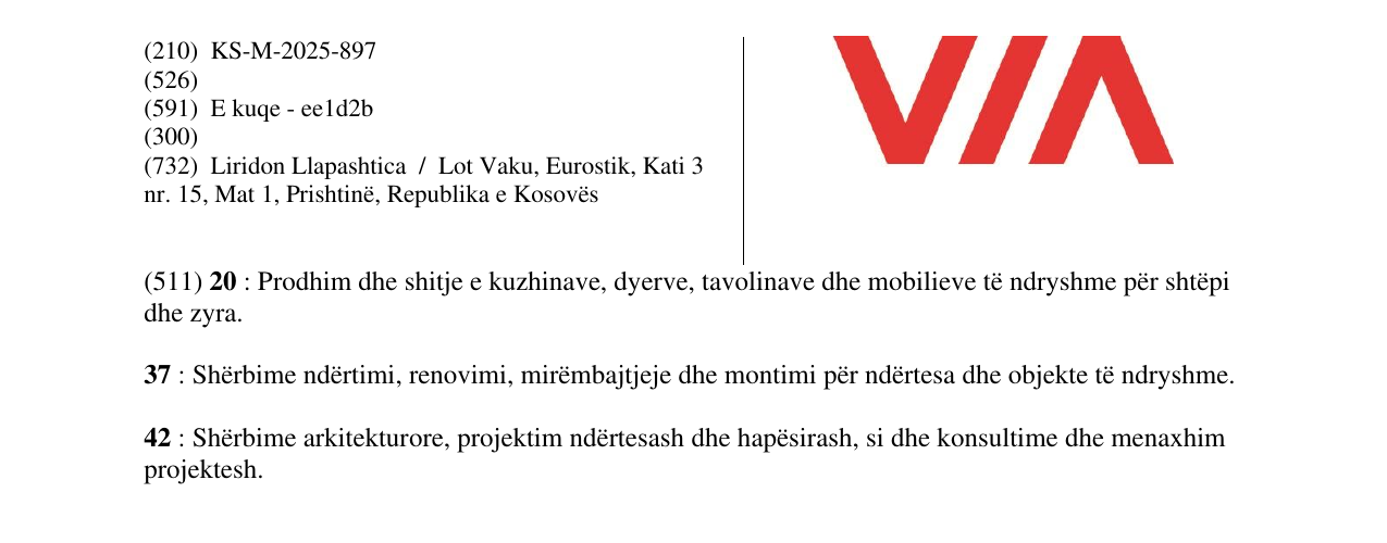 Zëri i markës VIA në buletin