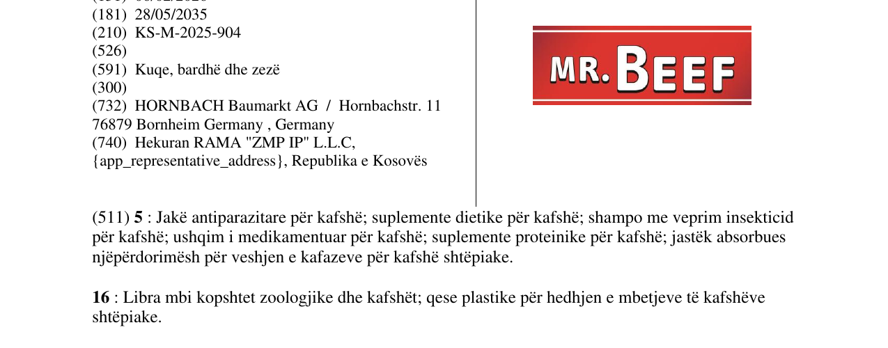Zëri i markës MR.BEEF në buletin
