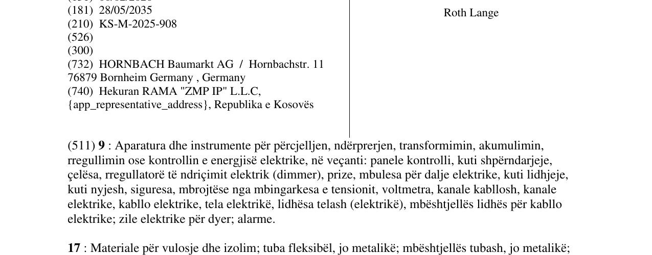 Zëri i markës Roth Lange në buletin