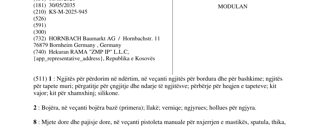 Zëri i markës MODULAN në buletin