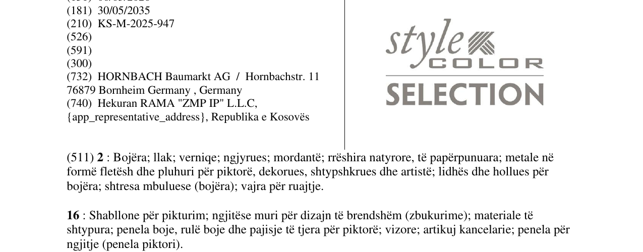 Zëri i markës style COLOR SELECTION në buletin