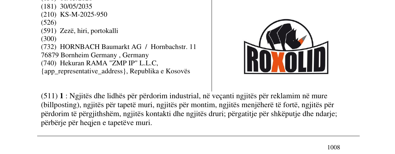Zëri i markës ROXOLID në buletin