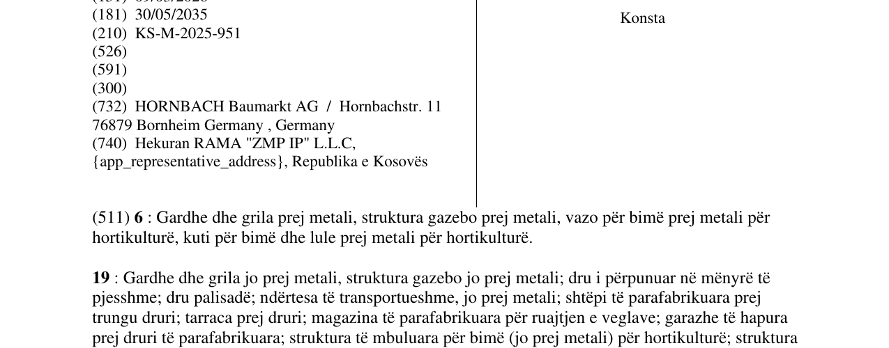 Zëri i markës Konsta në buletin