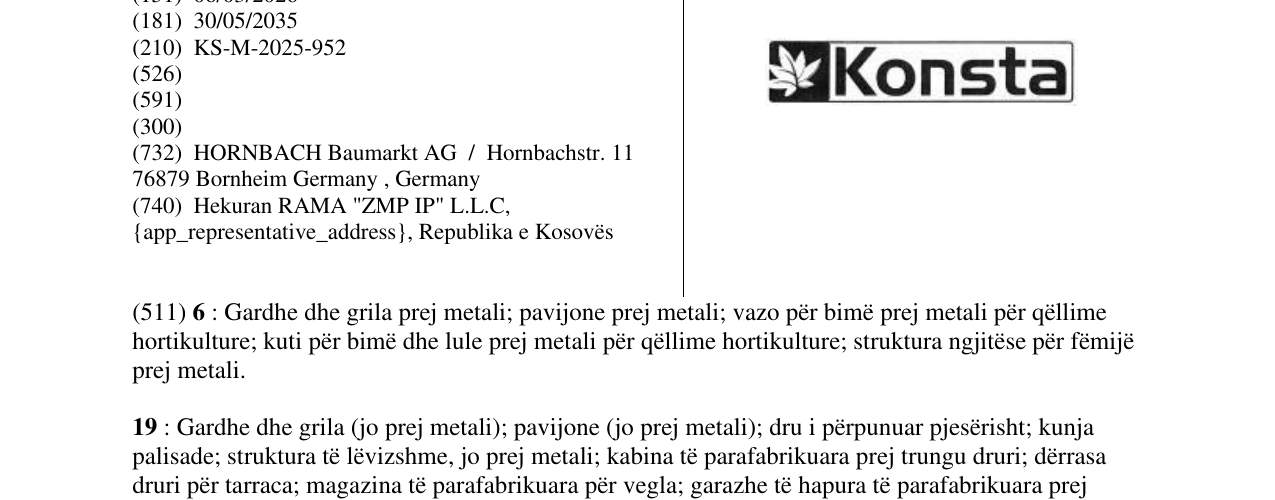 Zëri i markës KONSTA në buletin