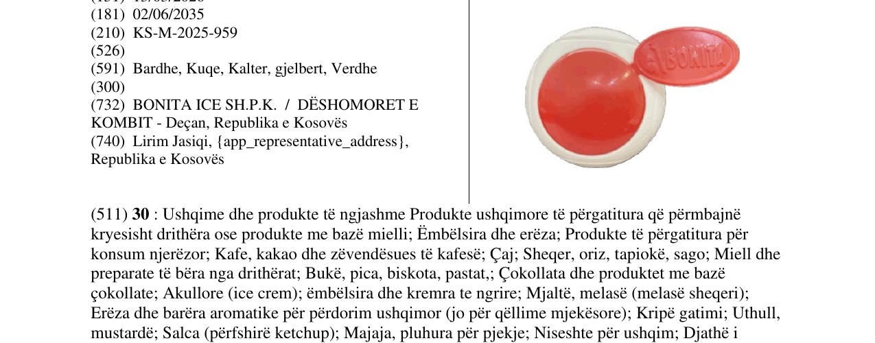 Zëri i markës BONITA në buletin