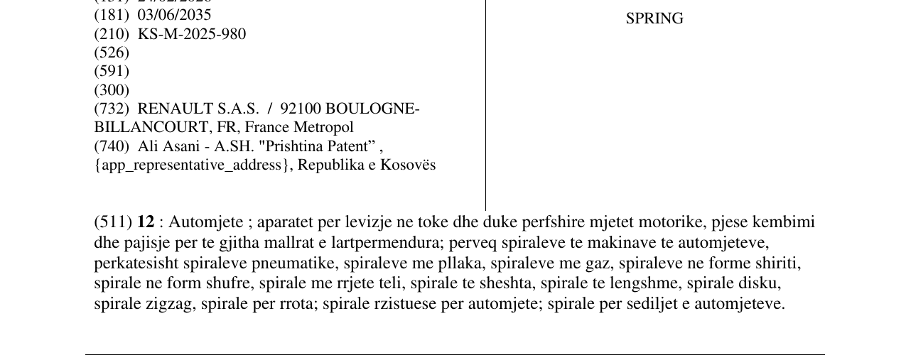 Zëri i markës SPRING në buletin