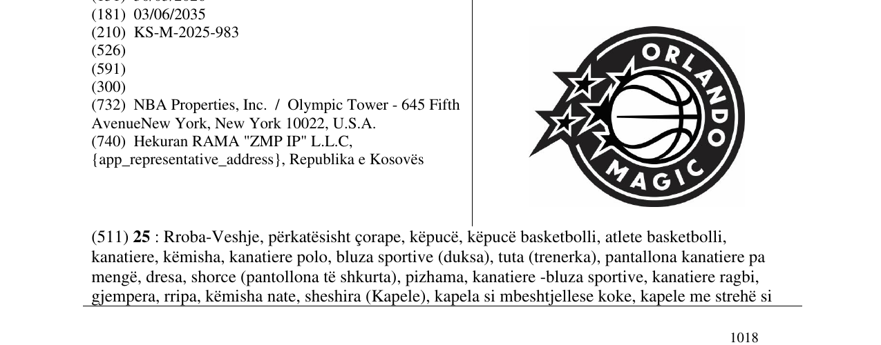 Zëri i markës ORLANDO MAGIC në buletin