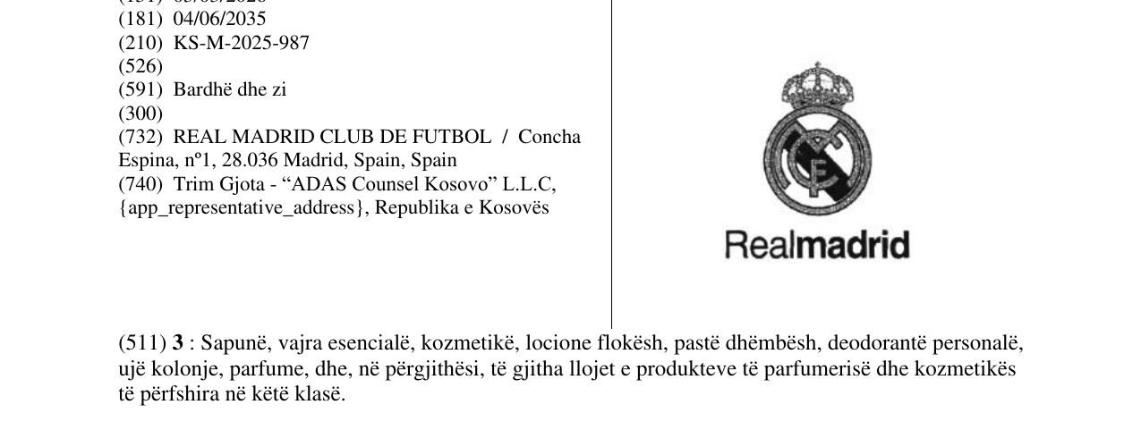 Zëri i markës Realmadrid në buletin