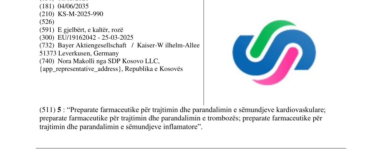Zëri i markës ASUNDEXIAN në buletin