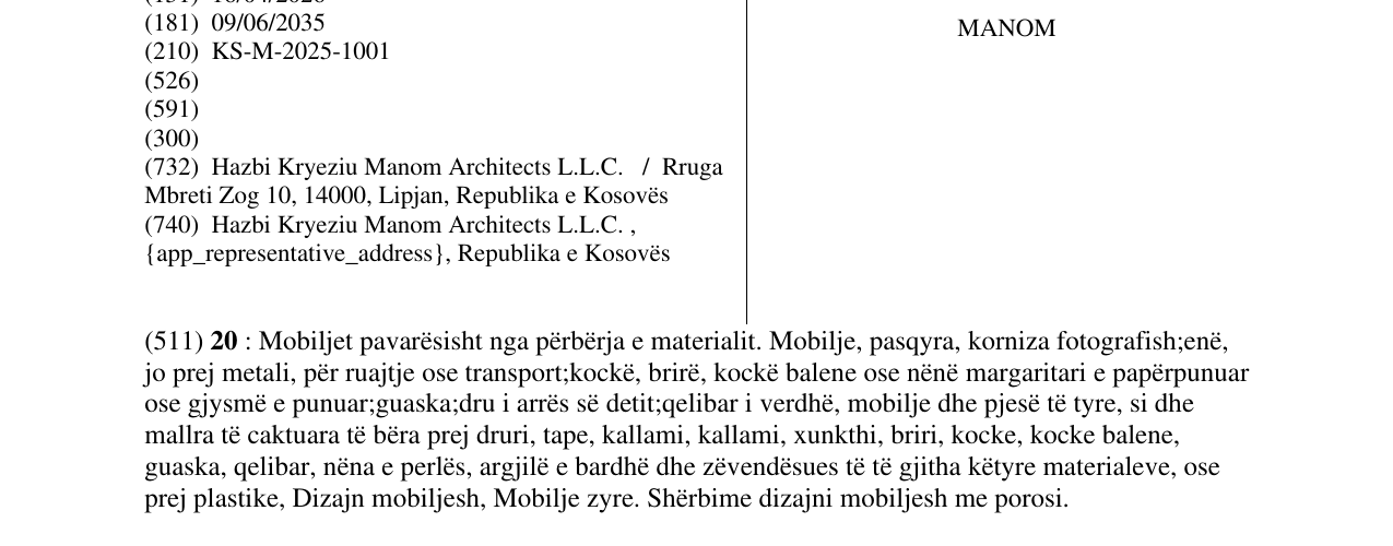 Zëri i markës MANOM në buletin