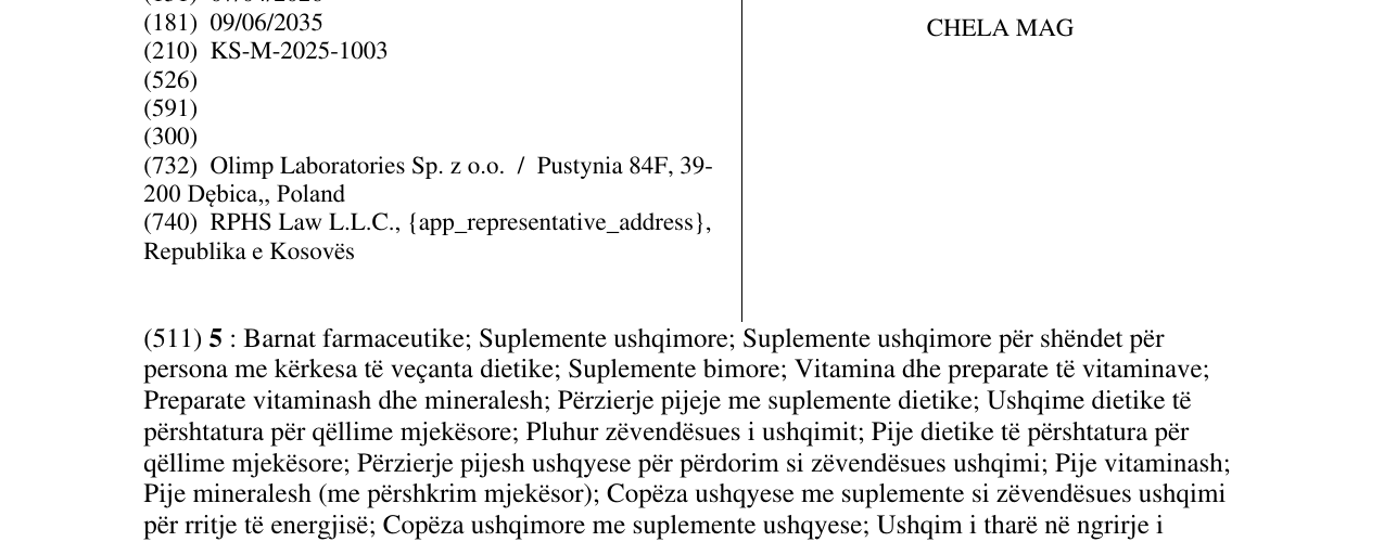 Zëri i markës CHELA MAG në buletin