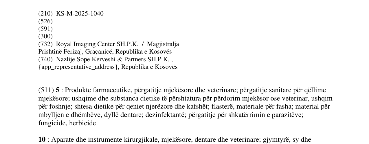 Zëri i markës Royal Imaging Center në buletin