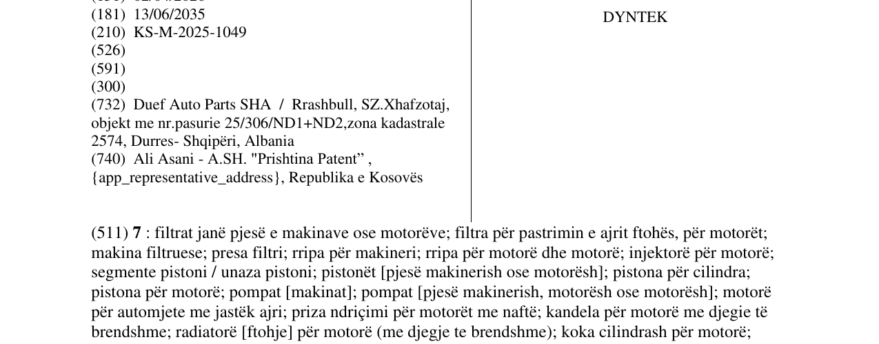 Zëri i markës DYNTEK në buletin