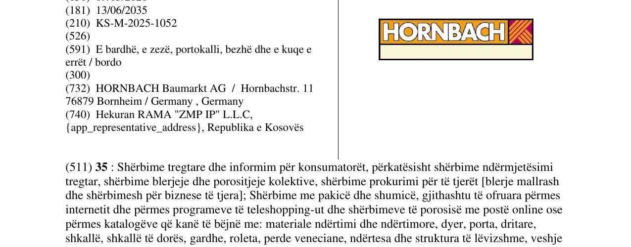 Zëri i markës HORNBACH në buletin