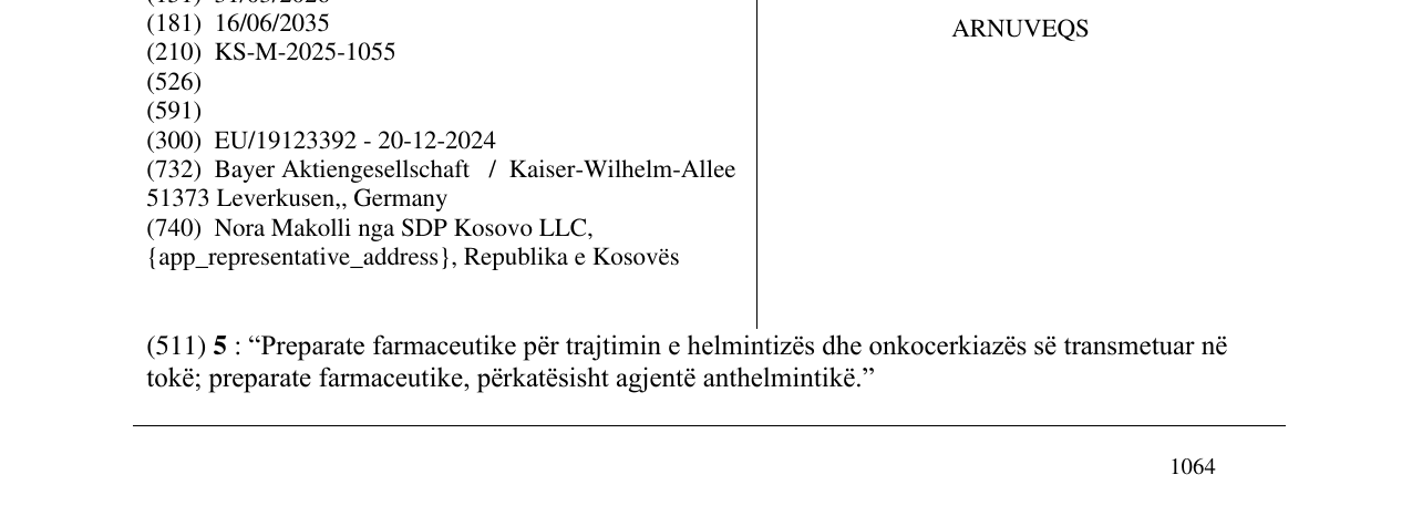 Zëri i markës ARNUVEQS në buletin