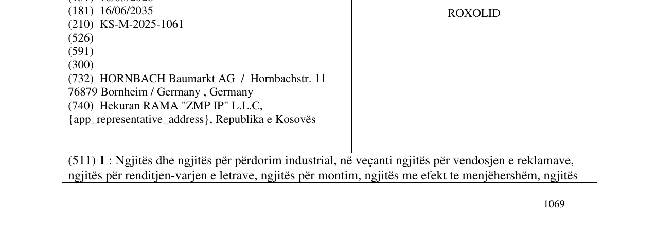 Zëri i markës ROXOLID në buletin
