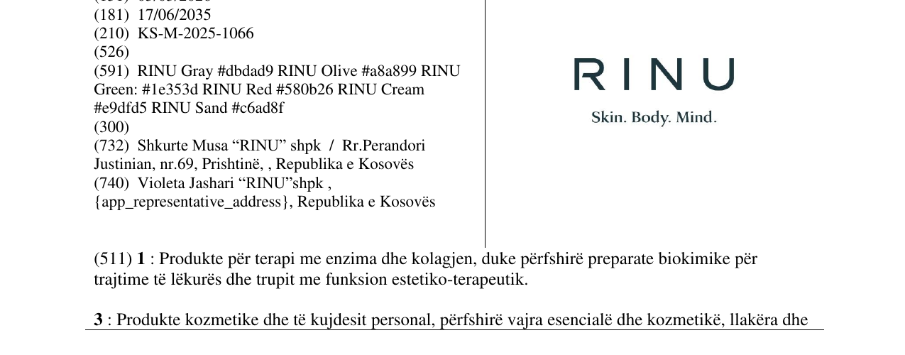 Zëri i markës RINU në buletin