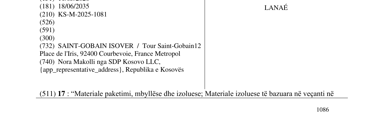 Zëri i markës LANAÉ në buletin