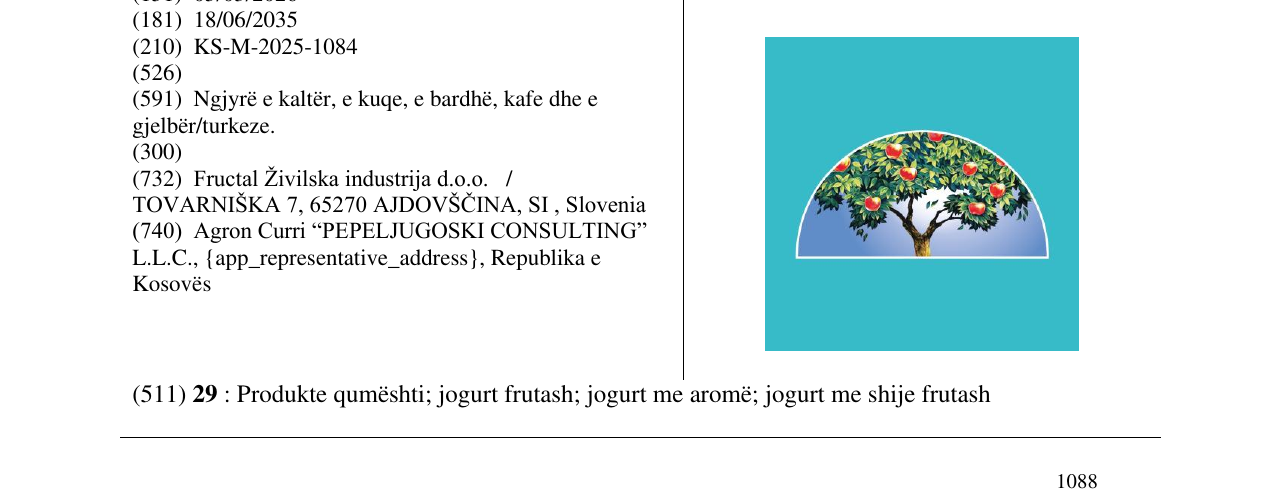 Zëri i markës FRUCTAL në buletin