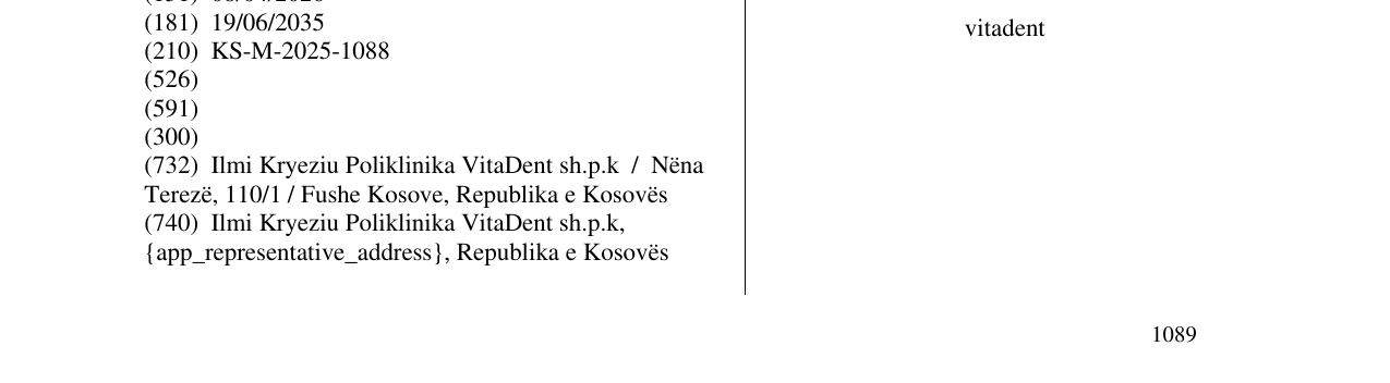 Zëri i markës vitadent në buletin