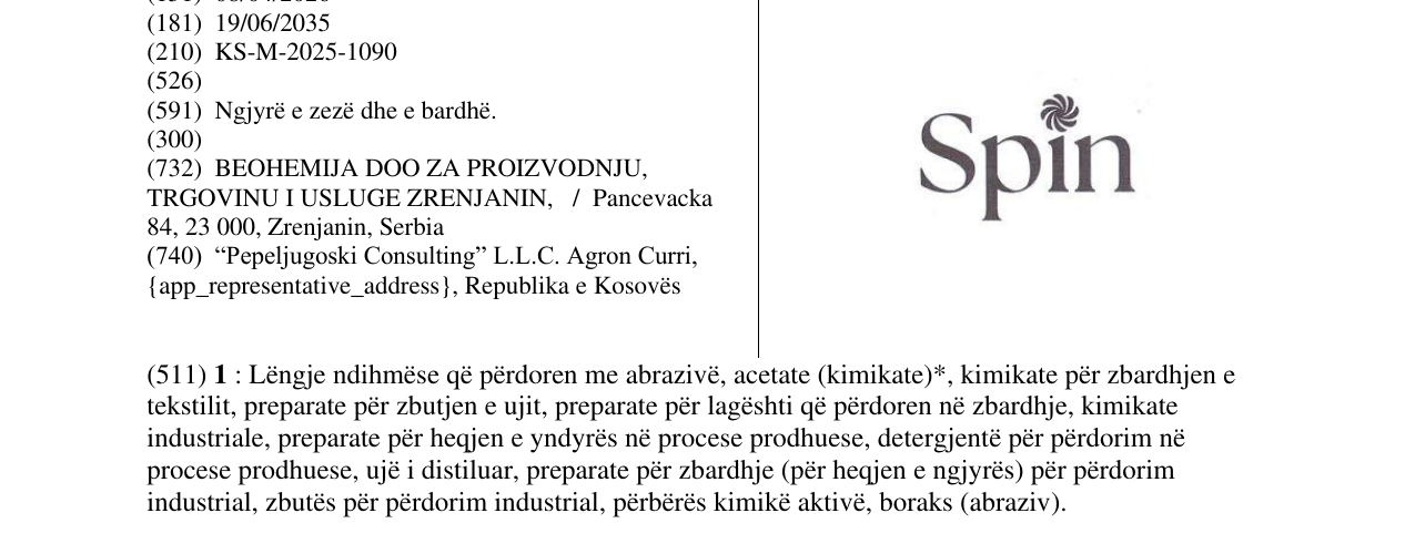 Zëri i markës Spin në buletin
